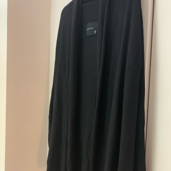 Olivaceous Black Long Soft Open Cardigan - Picture 2 of 7